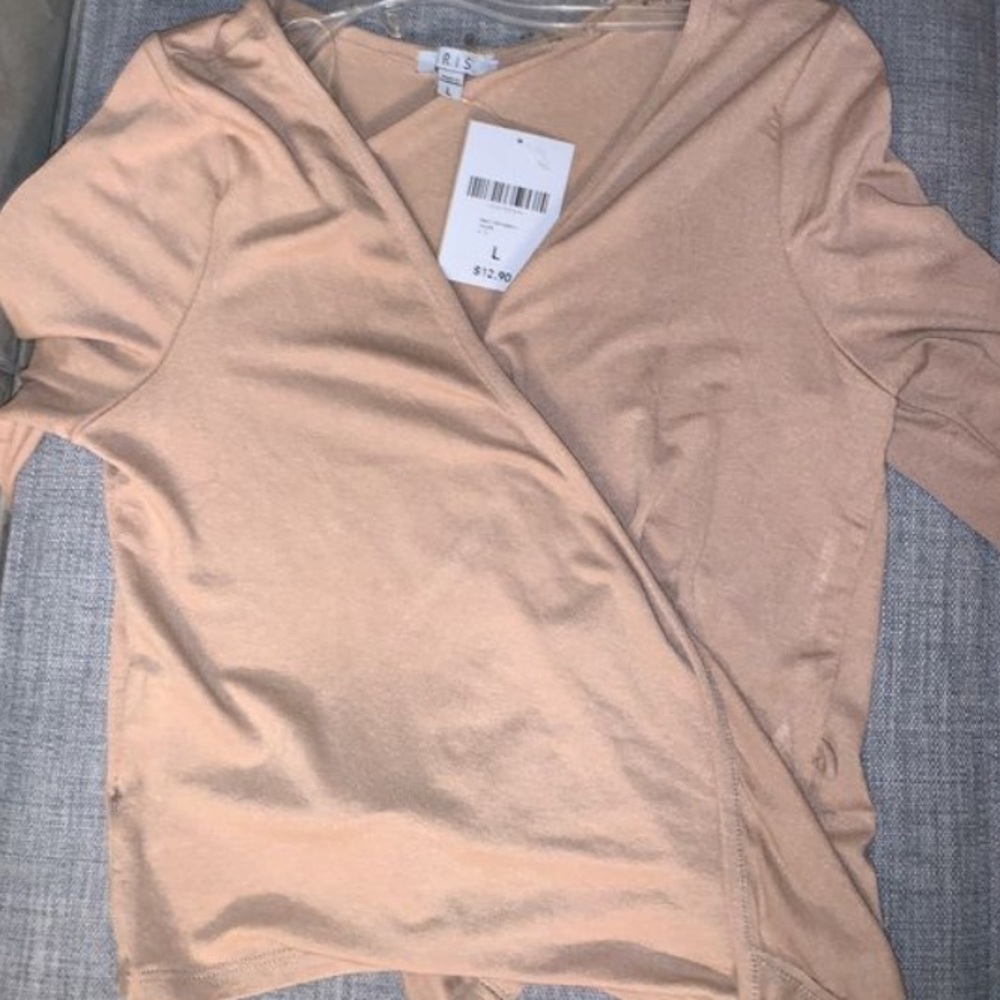 Nude surplice top
